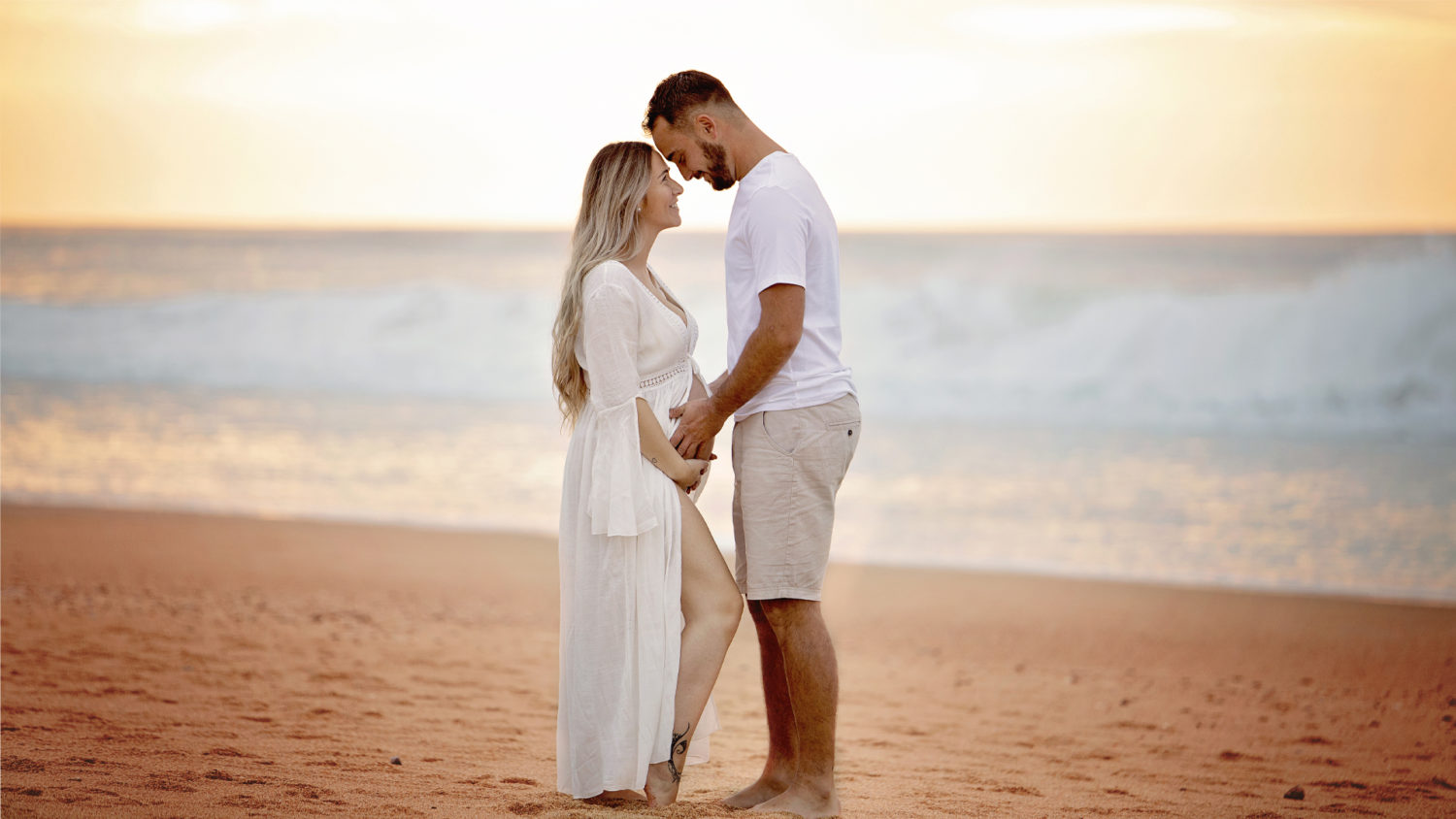 Séance photo famille plage Landes couché de soleil