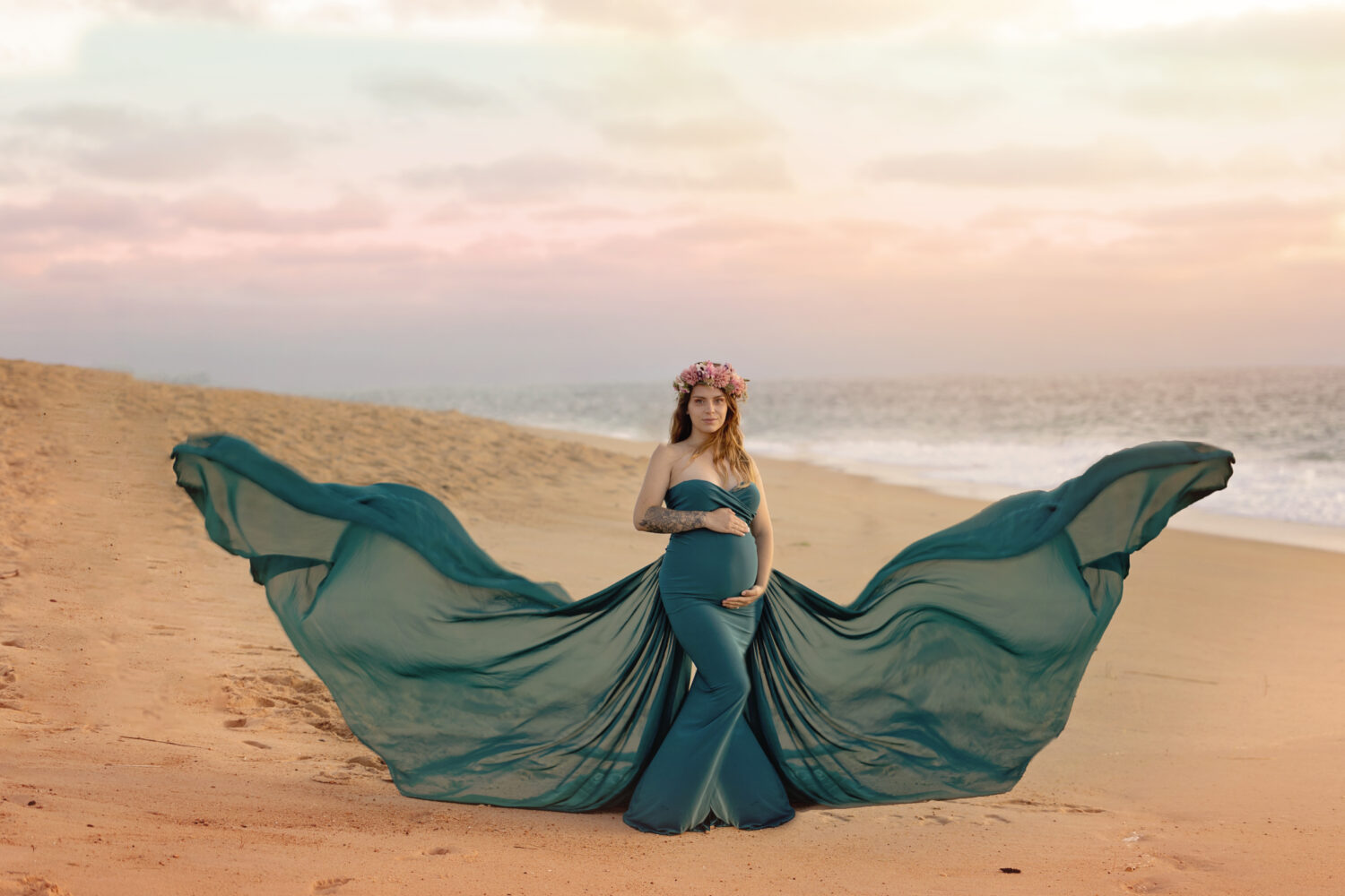 séance photo grossesse océan landes