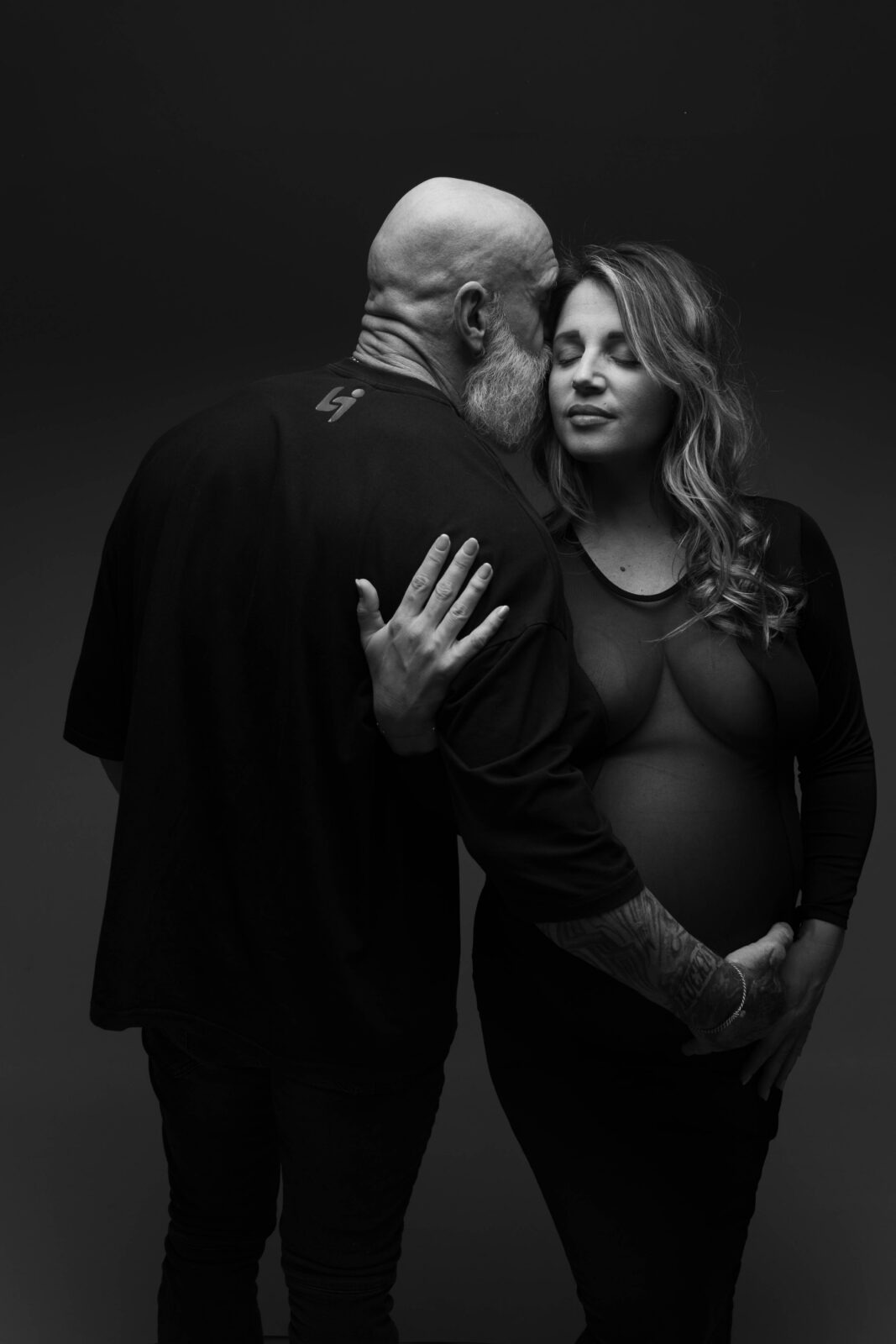 séance photo grossesse studio landes Noir et Blanc