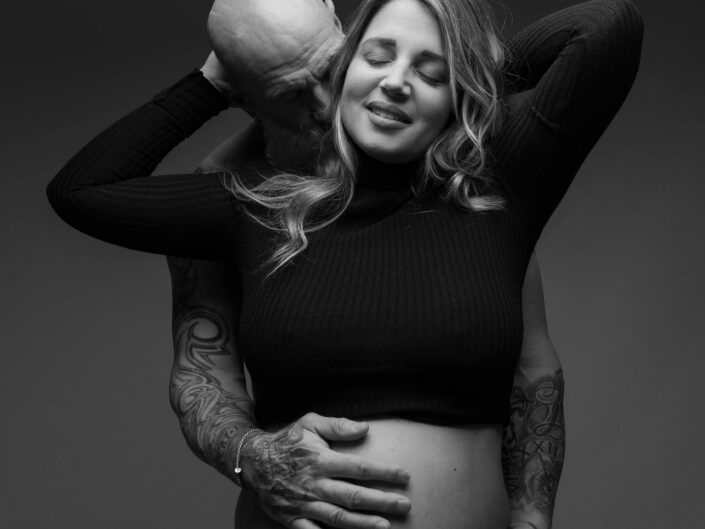 séance photo grossesse studio landes Noir et Blanc