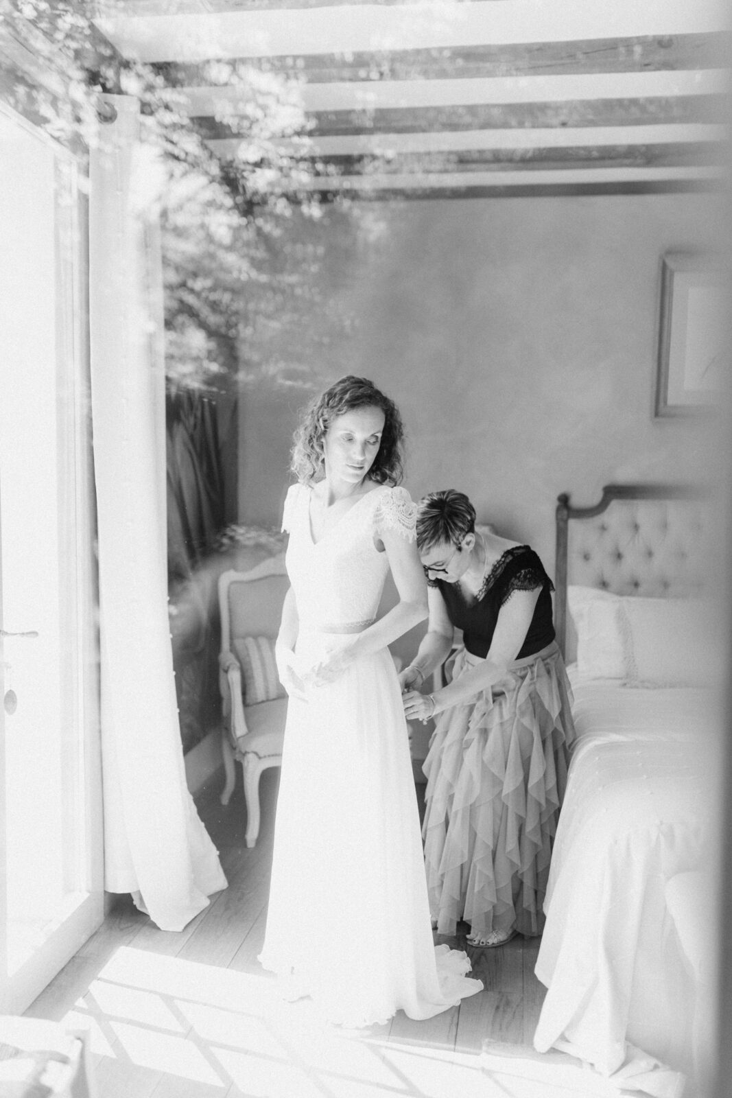 photographe mariage landes preparatifs mariee vague blanche