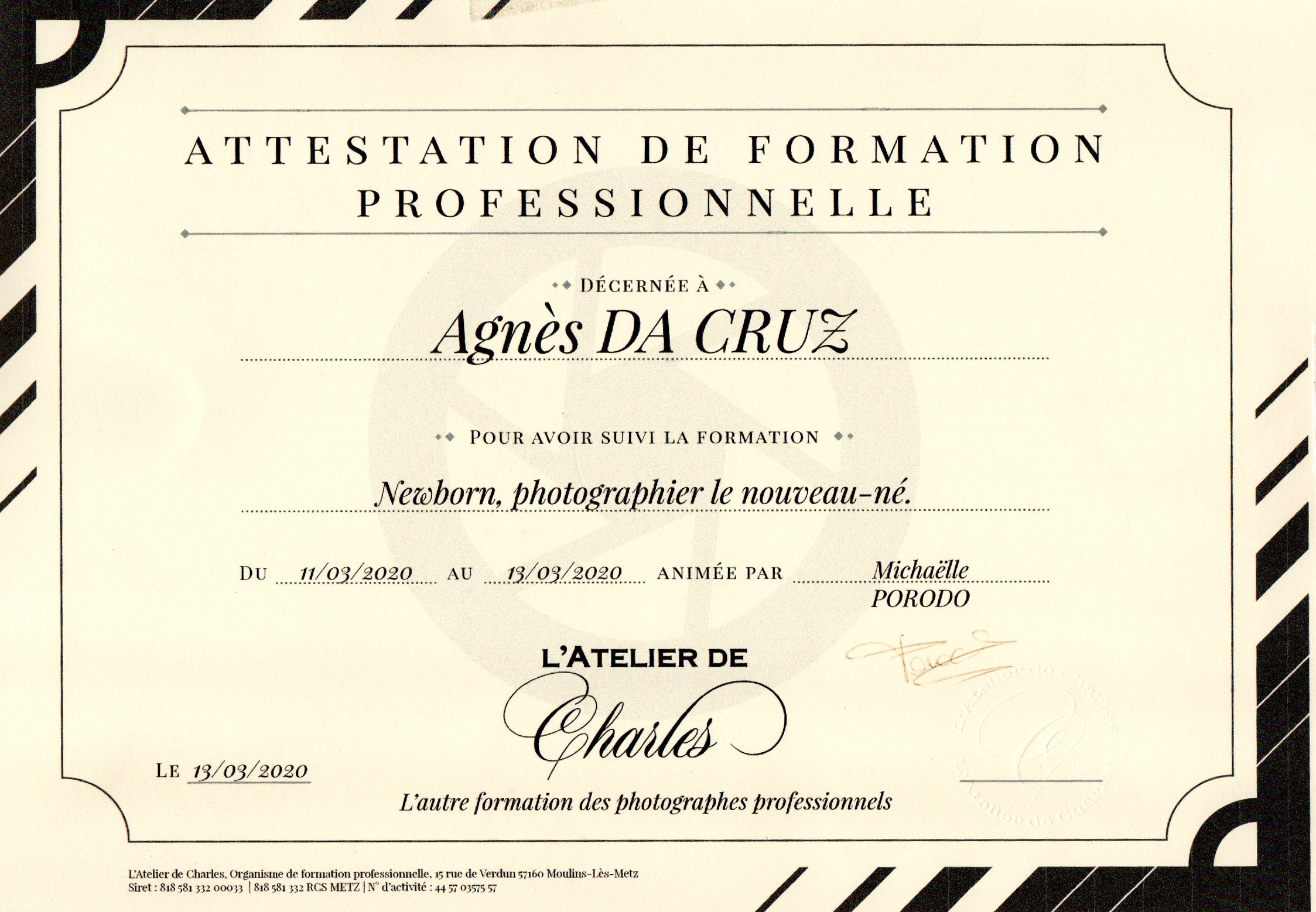 photographe formée a la photo de nouveau né landes